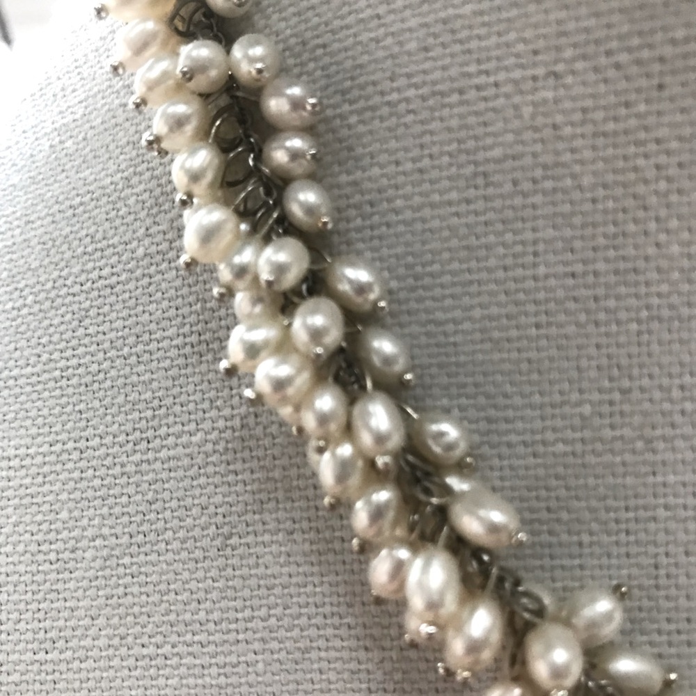 Freshwater Pearl Dangle Sterling Silver Necklace - Picture 4 of 5